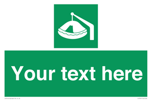 Custom sign Safe condition Davit-launched liferaft